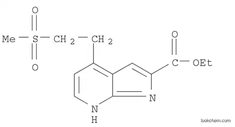 Molecular Structure of 1146222-20-9 (1H-Pyrrolo[2,3-b]pyridine-2-carboxylic acid, 4-[2-(methylsulfonyl)ethyl]-, ethyl ester)